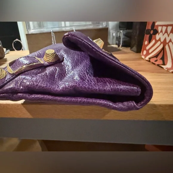 Balenciaga Purple Clutch with Giant Hardware - Picture 6 of 13
